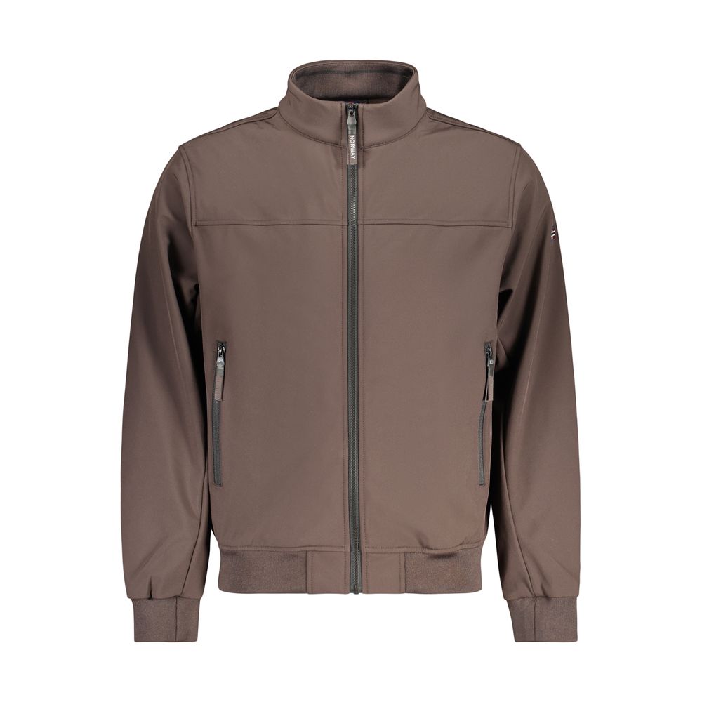 Brown Polyester Men's Jacket