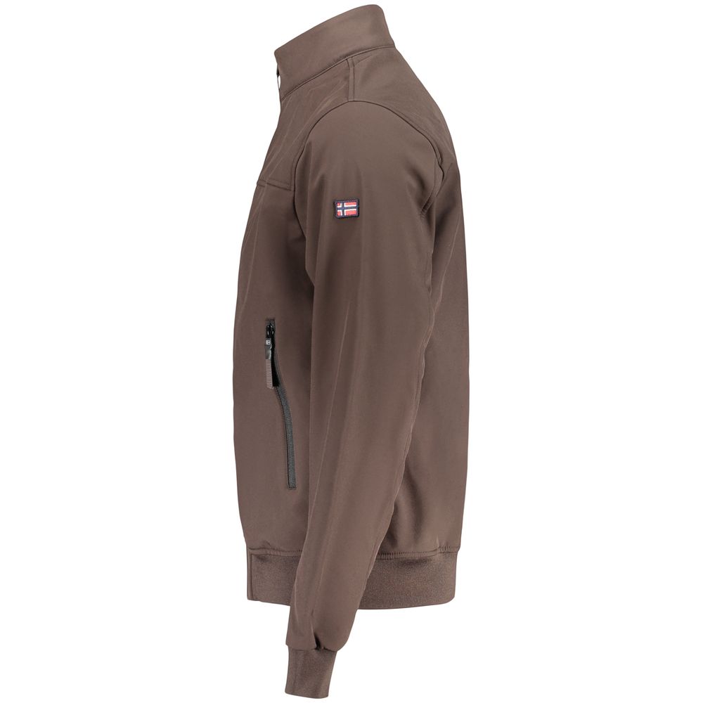 Brown Polyester Men's Jacket