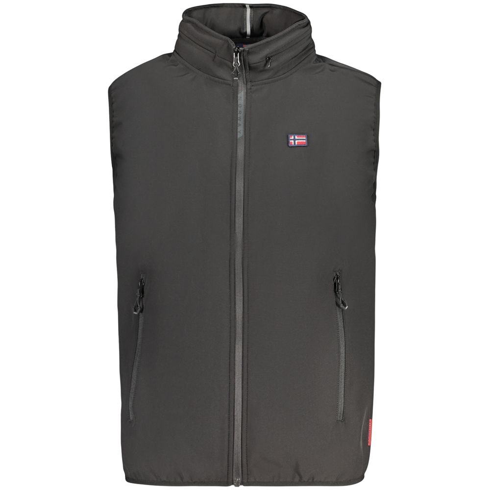 Black Polyester Mens Vest