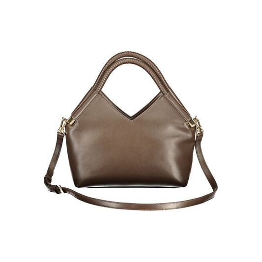 Brown Polyurethane Women's Bag