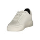 White Polyester Athletic Sneakers