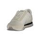 White Polyester Athletic Sneakers