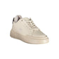 White Polyester Athletic Sneakers