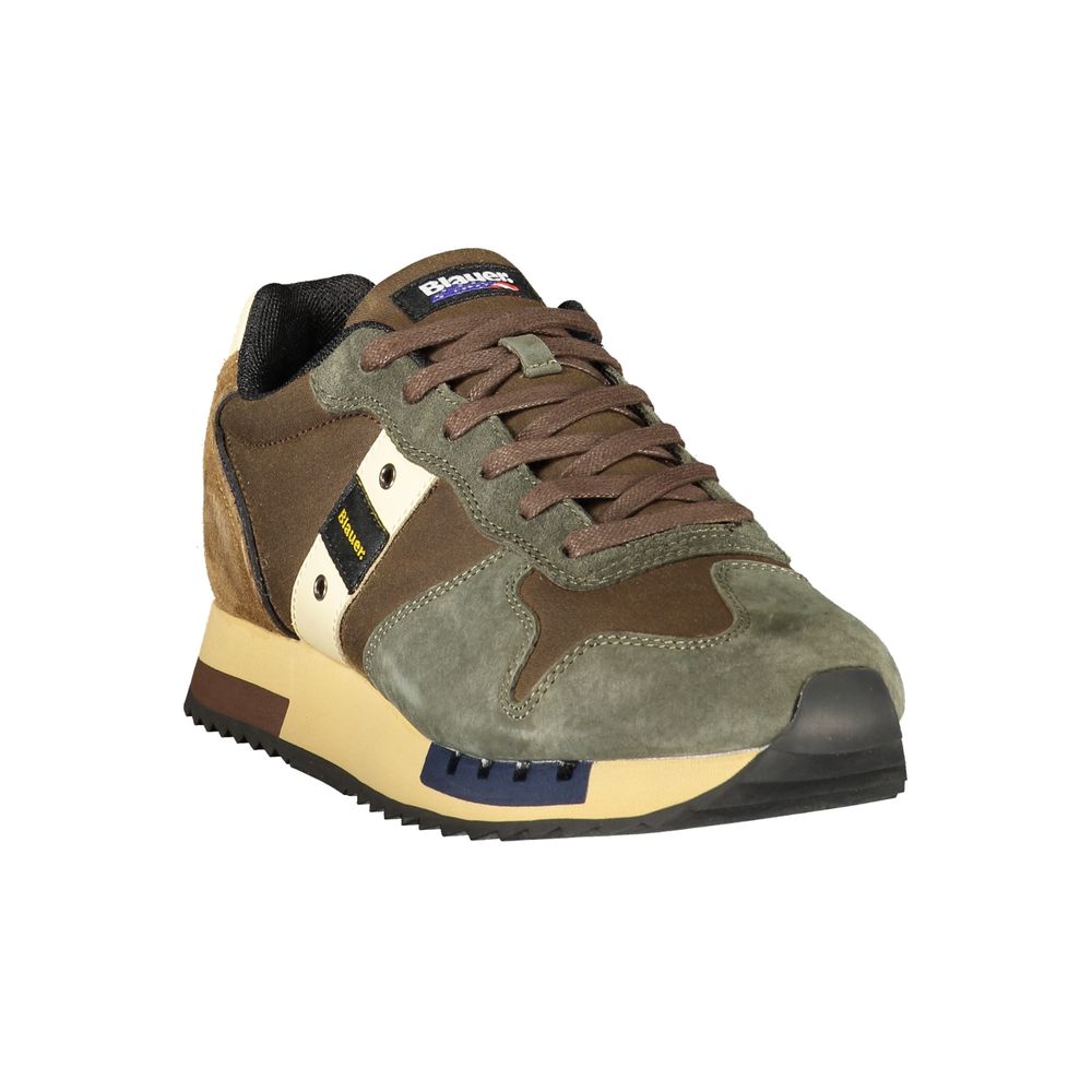Brown Polyester Athletic Sneakers
