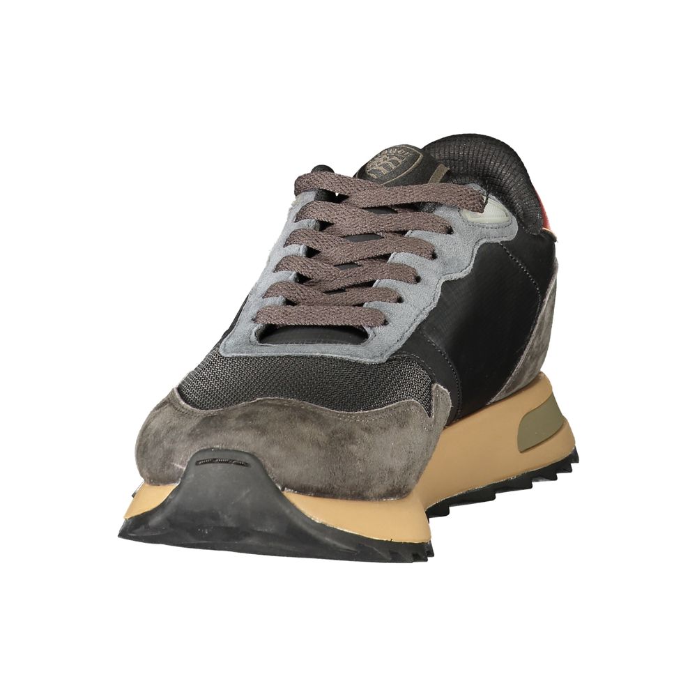Black Polyester Athletic Sneakers
