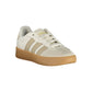 White Polyester Athletic Sneakers