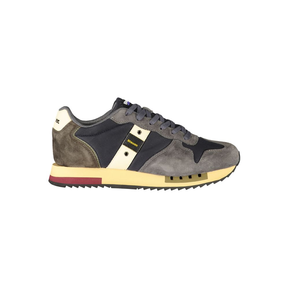 Blue Polyester Athletic Sneakers