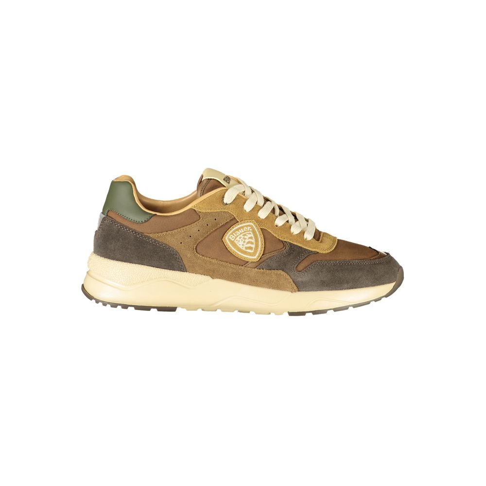 Brown Polyester Athletic Sneakers
