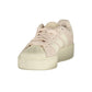 White Polyester Athletic Sneakers