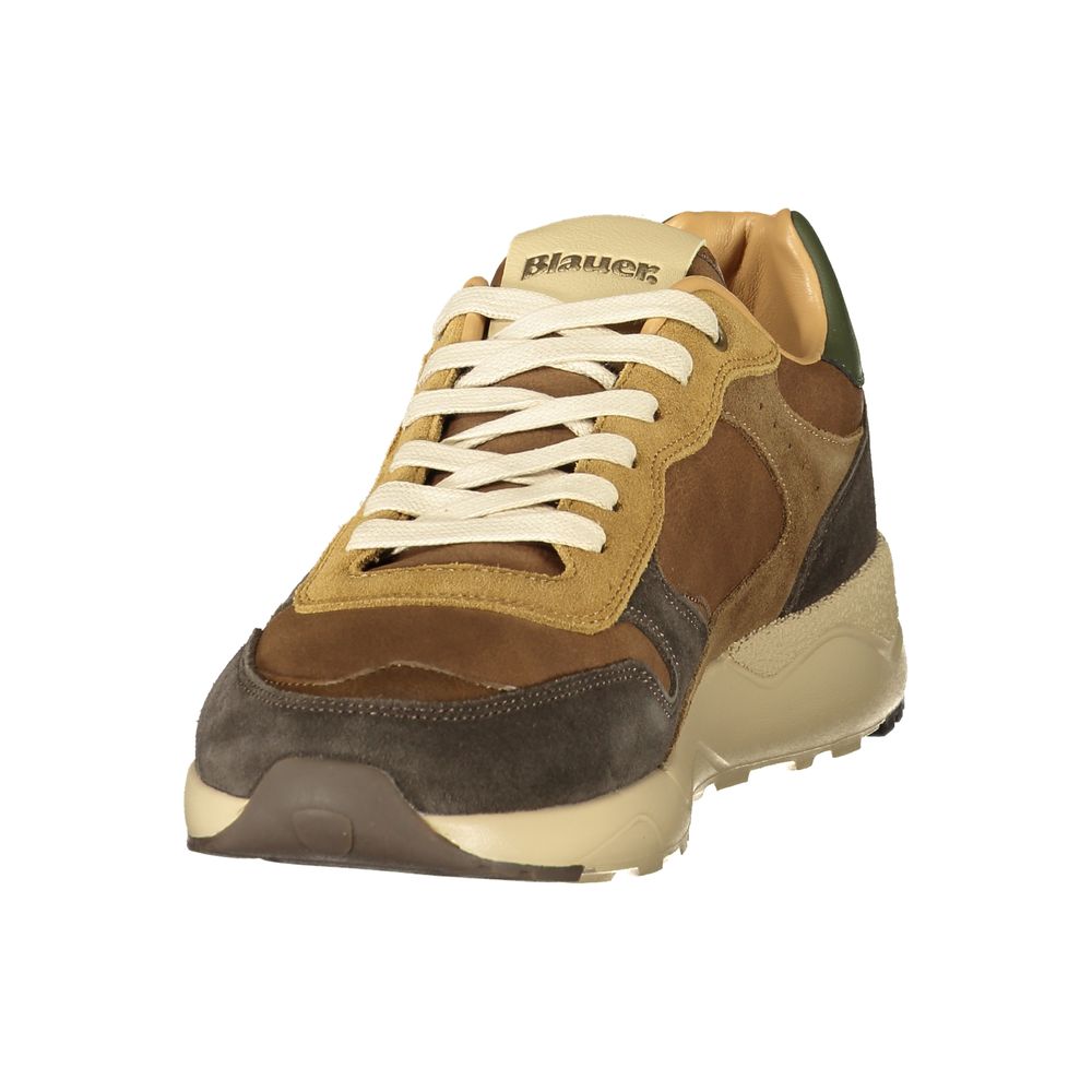 Brown Polyester Athletic Sneakers