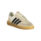 White Polyester Athletic Sneakers