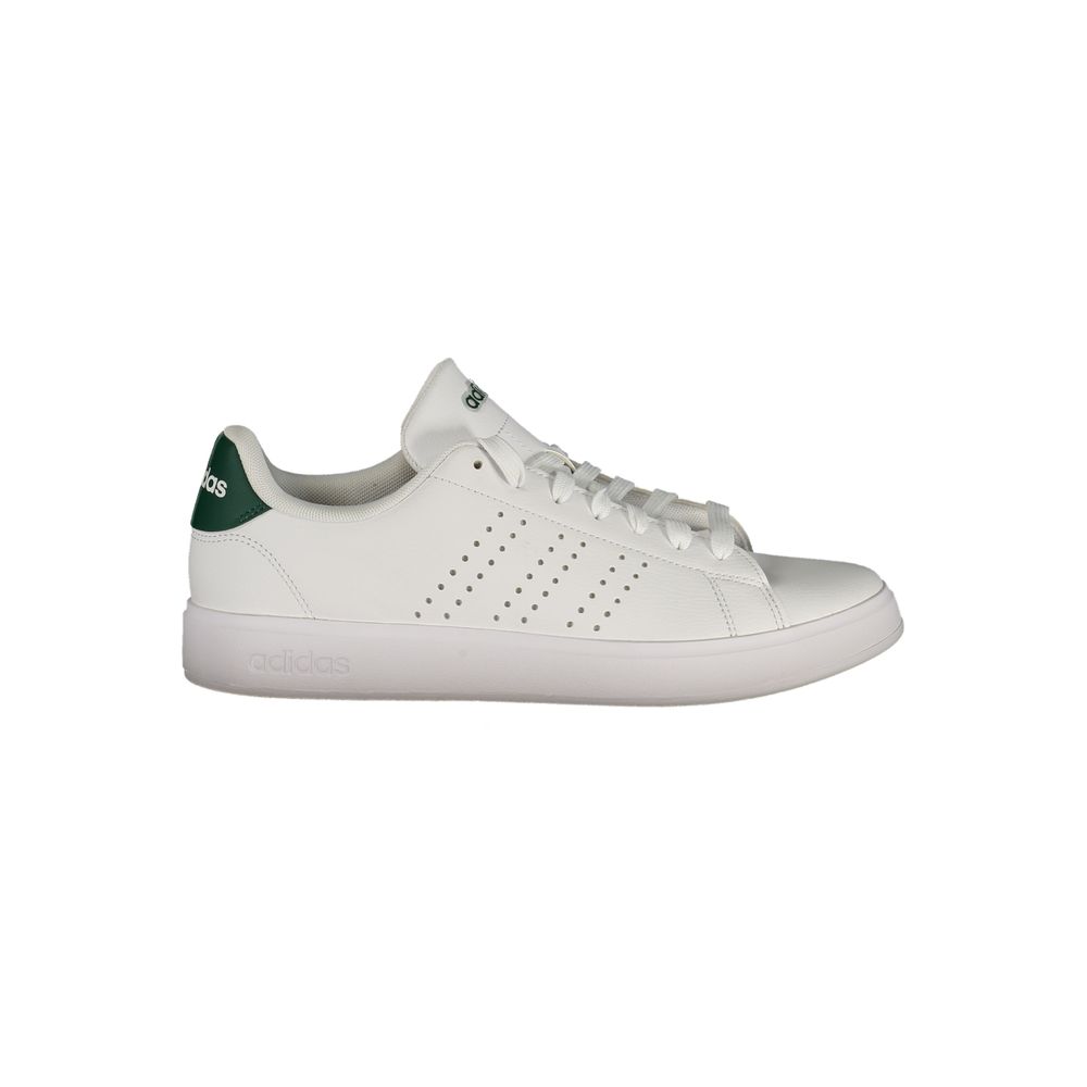 White Polyester Athletic Sneakers