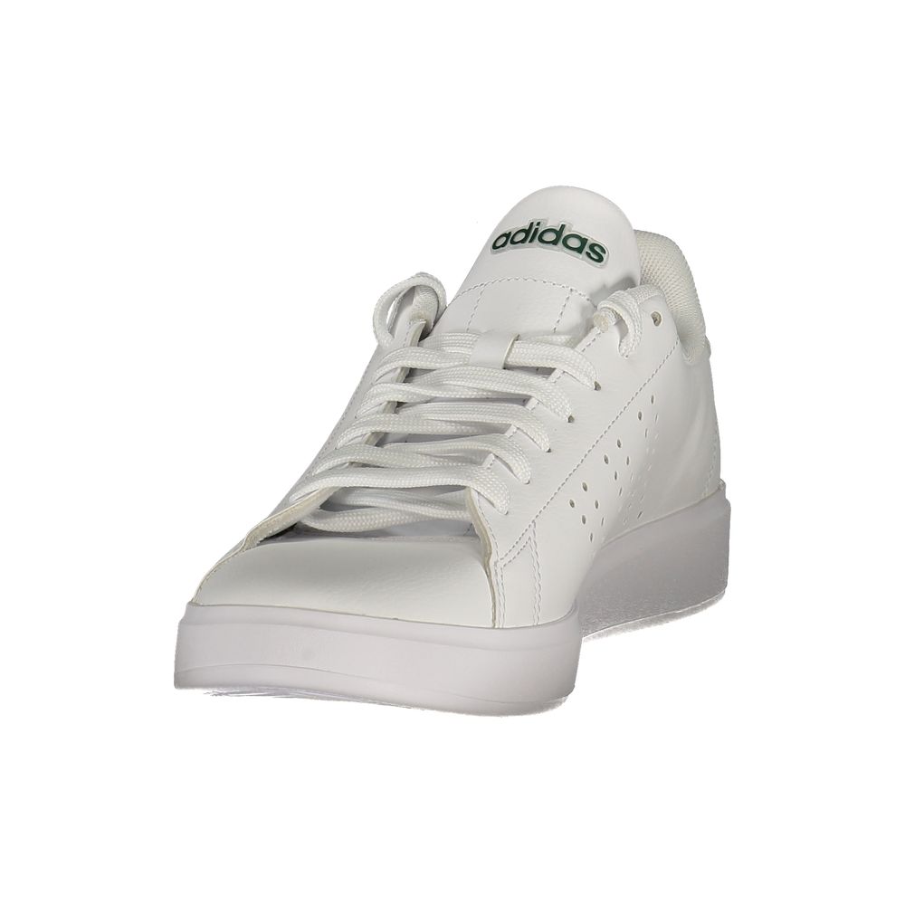 White Polyester Athletic Sneakers