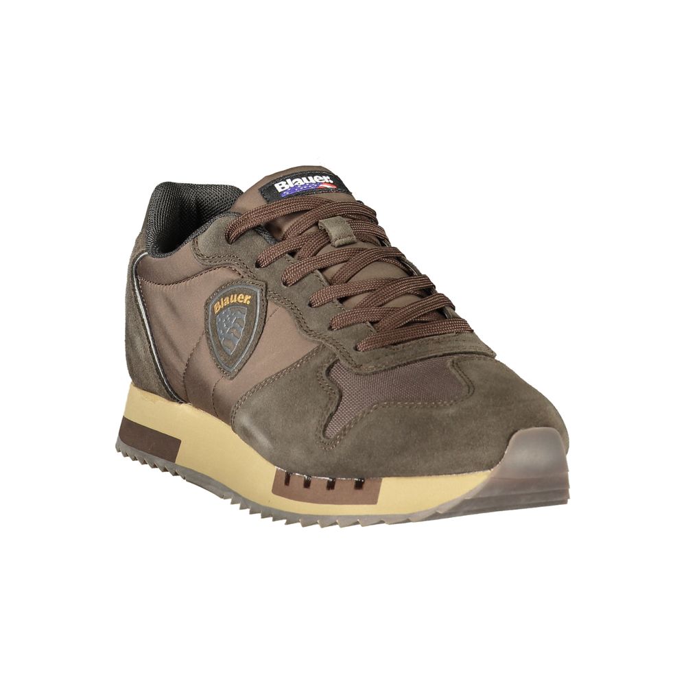 Brown Polyester Athletic Sneakers