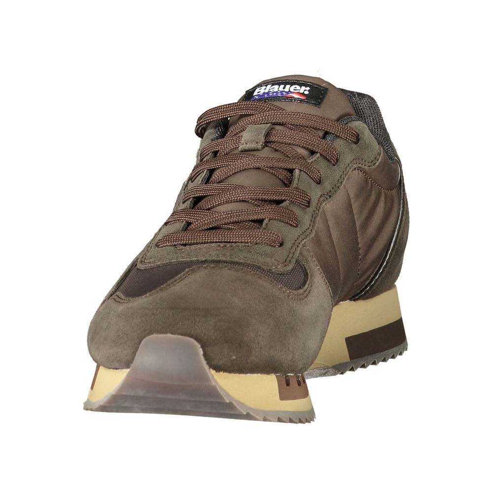 Brown Polyester Athletic Sneakers