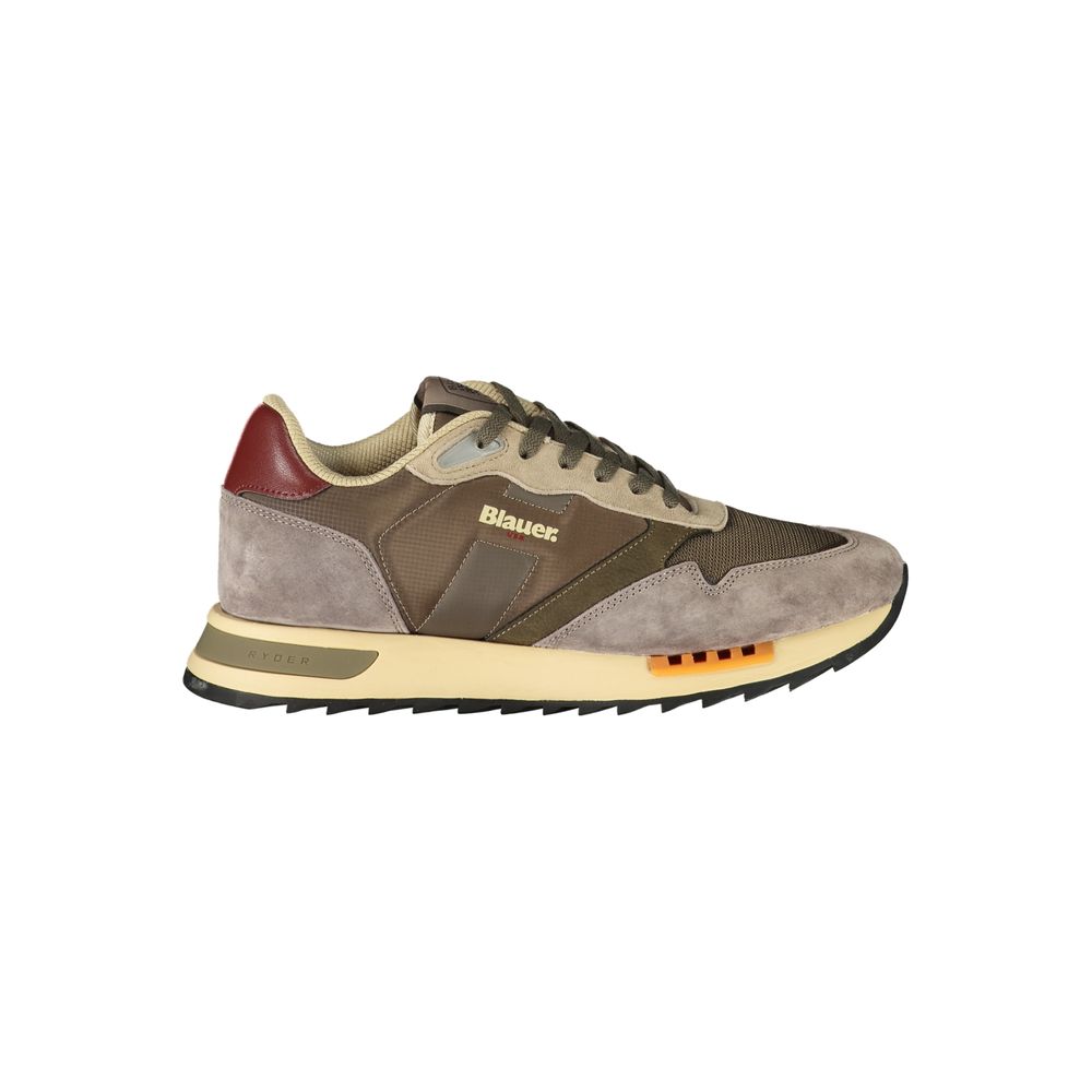 Green Polyester Athletic Sneakers