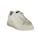 White Polyester Athletic Sneakers