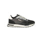 Black Polyester Athletic Sneakers
