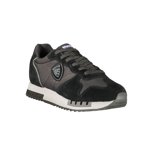 Black Polyurethane Men's Sneaker