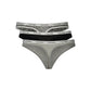 Grey Cotton Womens Thong