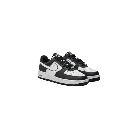 Black And White Leather Low Top Sneakers