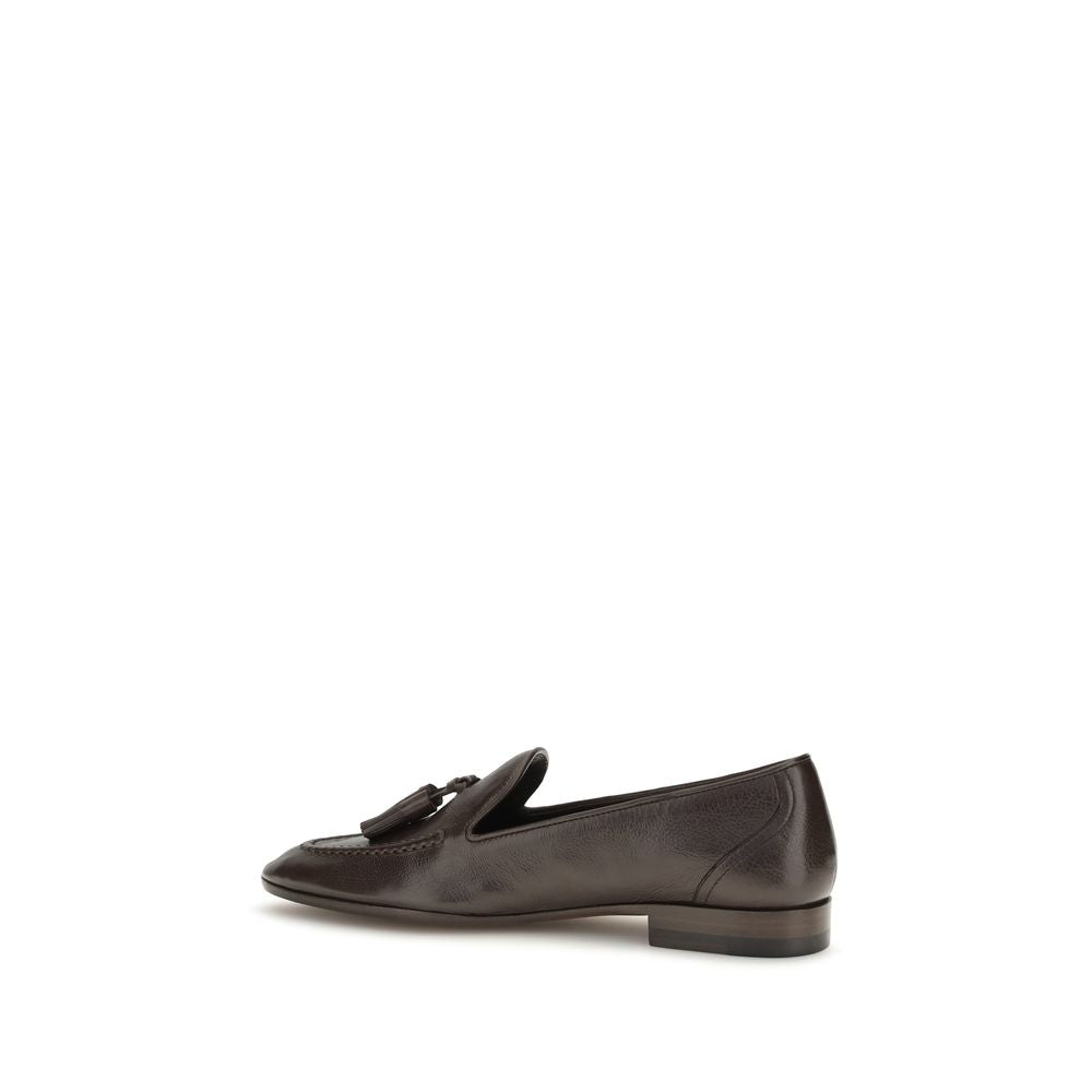 Brown Calf Leather Bos Taurus Slip-On Loafers