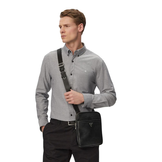 Black Polyethylene Messenger Bag