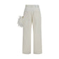White Cotton Casual Pants