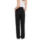 Black Polyester Casual Pants