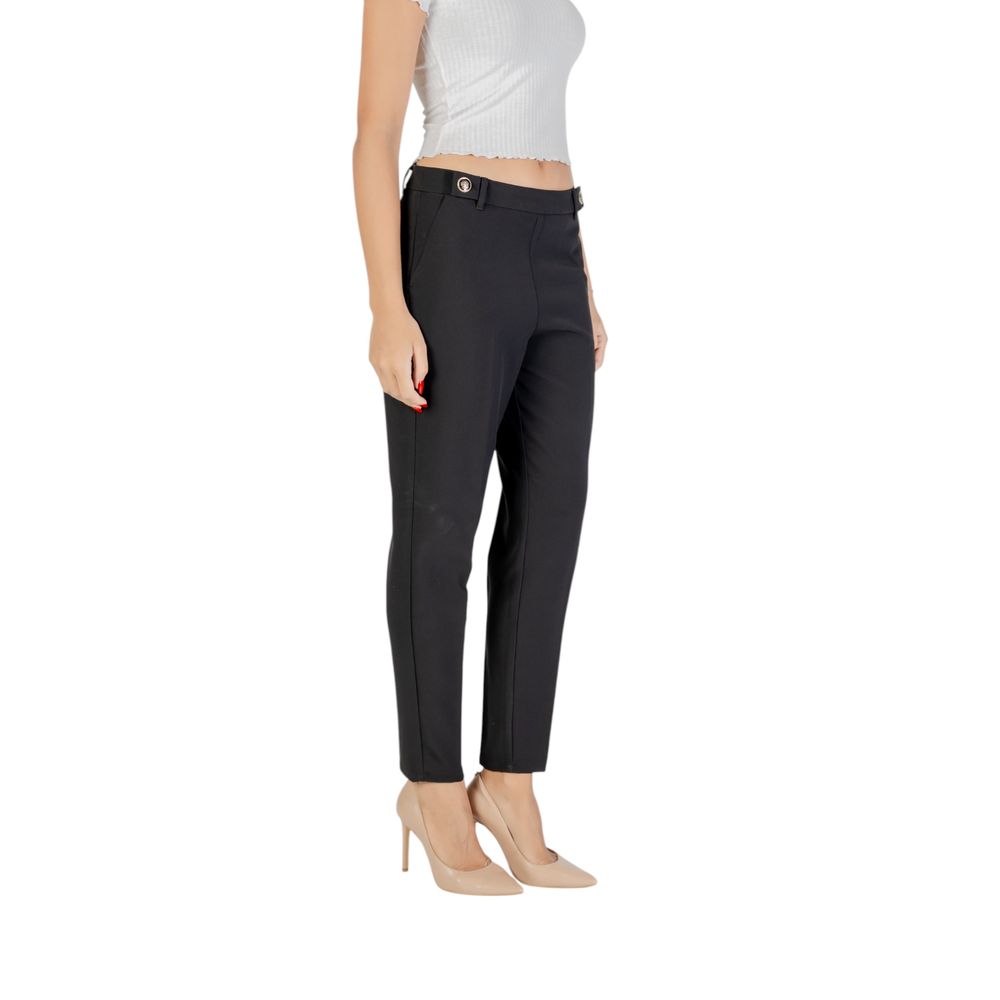 Black Recycled Polyester Casual Pants