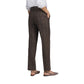 Brown Polyester Casual Pants