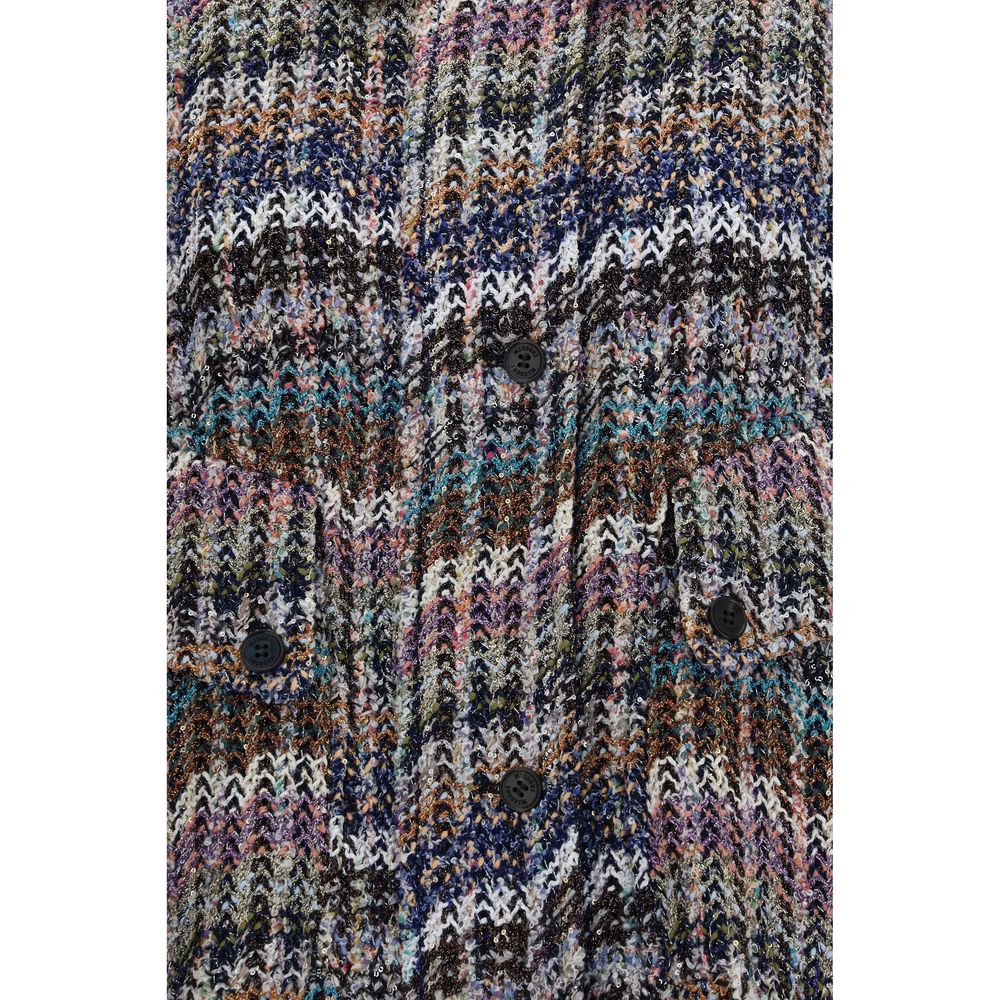 Multicolor Fabric Full-Length Jacket