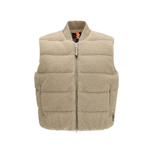 Beige Polyester Sleeveless Jacket
