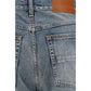 Blue Cotton Straight-Leg Jeans