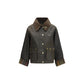 Bicolor Cotton Full-Length Jacket
