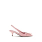 Multicolor Satin Mid Heel Pumps
