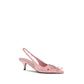 Multicolor Satin Mid Heel Pumps