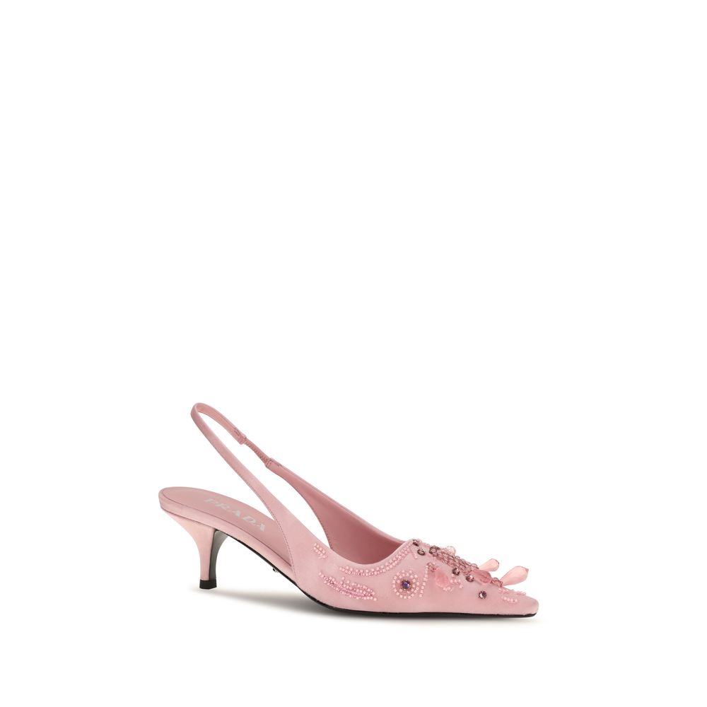 Multicolor Satin Mid Heel Pumps