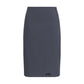 Gray Cotton Midi Skirt