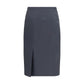 Gray Cotton Midi Skirt