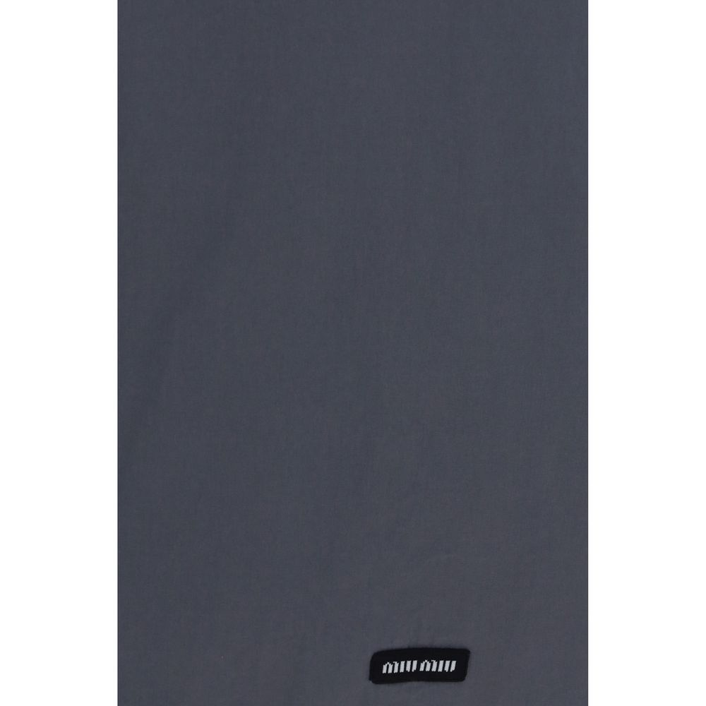 Gray Cotton Midi Skirt