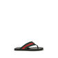 Black Nylon Flip-Flop Sandals