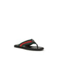 Black Nylon Flip-Flop Sandals