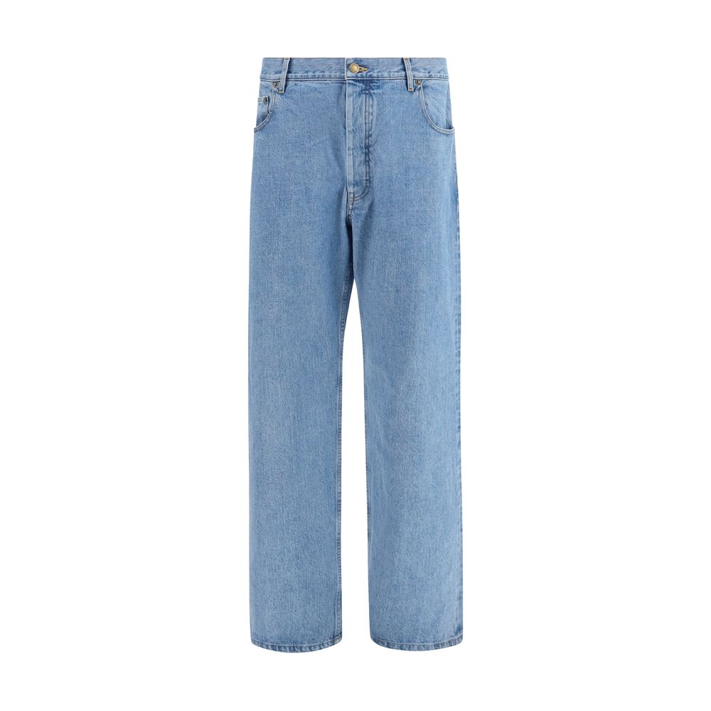 Blue Cotton Relaxed Fit Jeans
