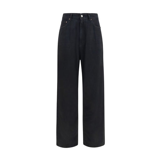 Black Cotton Relaxed Fit Jeans