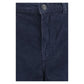 Blue Cotton Casual Pants