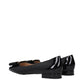 Black Leather Ballet Flats