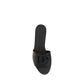 Black Calf Leather Bos Taurus Flat Sandals
