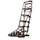 Black Leather Strap-On Sandals