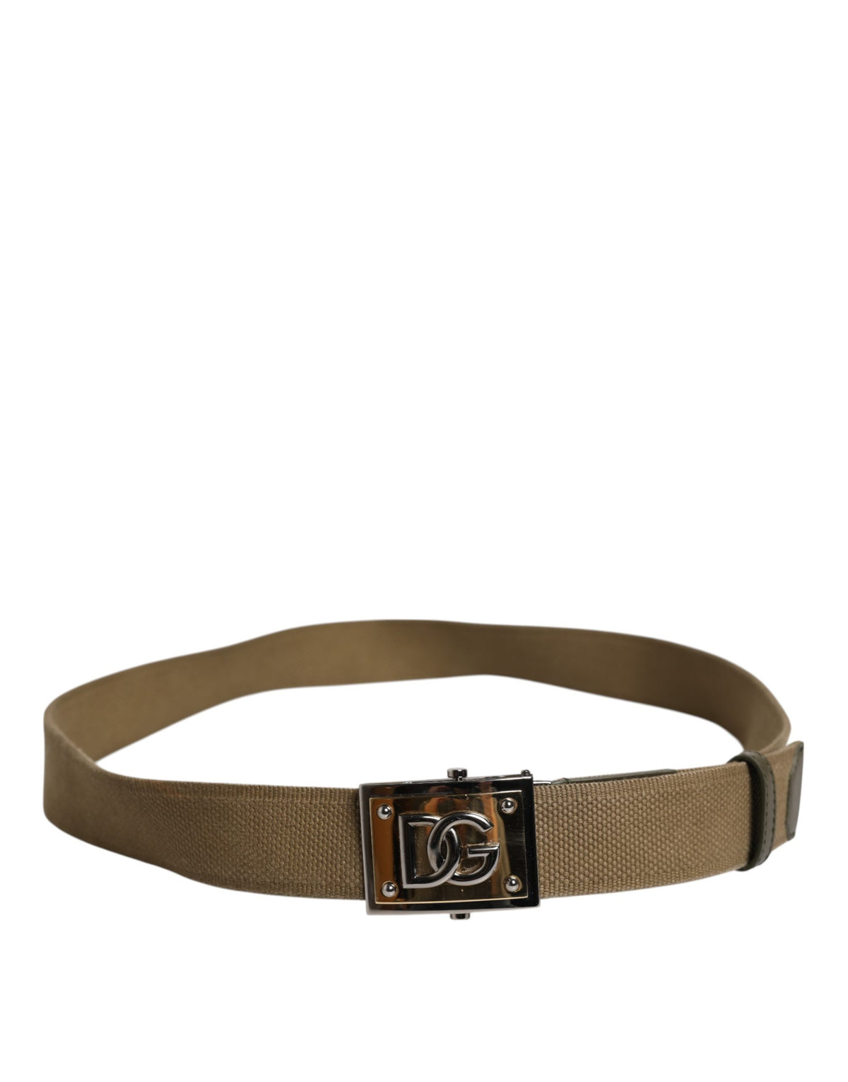 Men Military Green DG Logo Plaque Buckle Belt